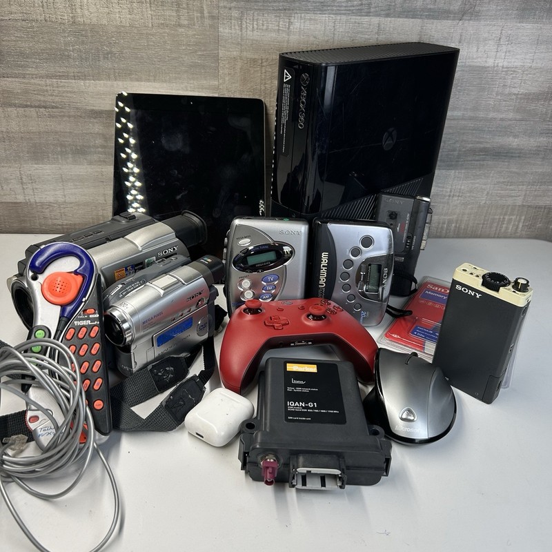 Sony Apple Bundle Lot of Cameras Xbox Walkman iPad Electronics UNTESTED
